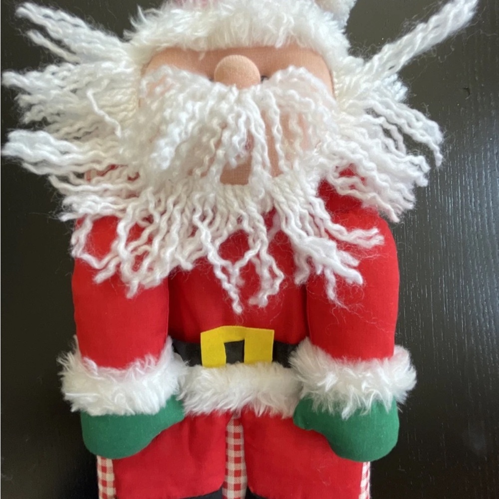 Red Gingham SANTA oven mitt winfield trading Co Vintage Christmas 2001 3D